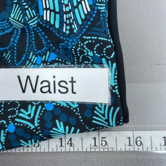 Aqua Green Swimsuit Womens X Large XL Blue Black NWT Geometric Halter One-Piece - Picture 16 of 17